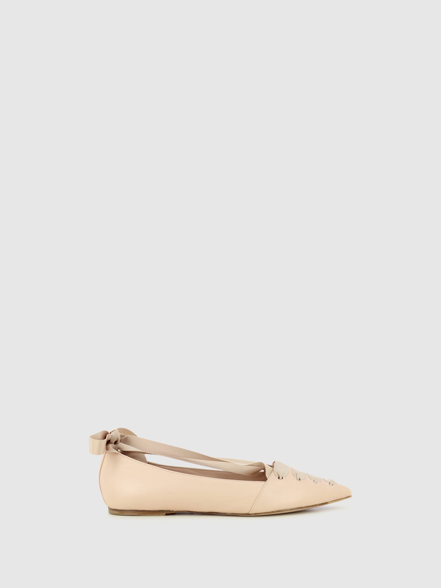 Le Silla Nude Lace-up Ballerinas