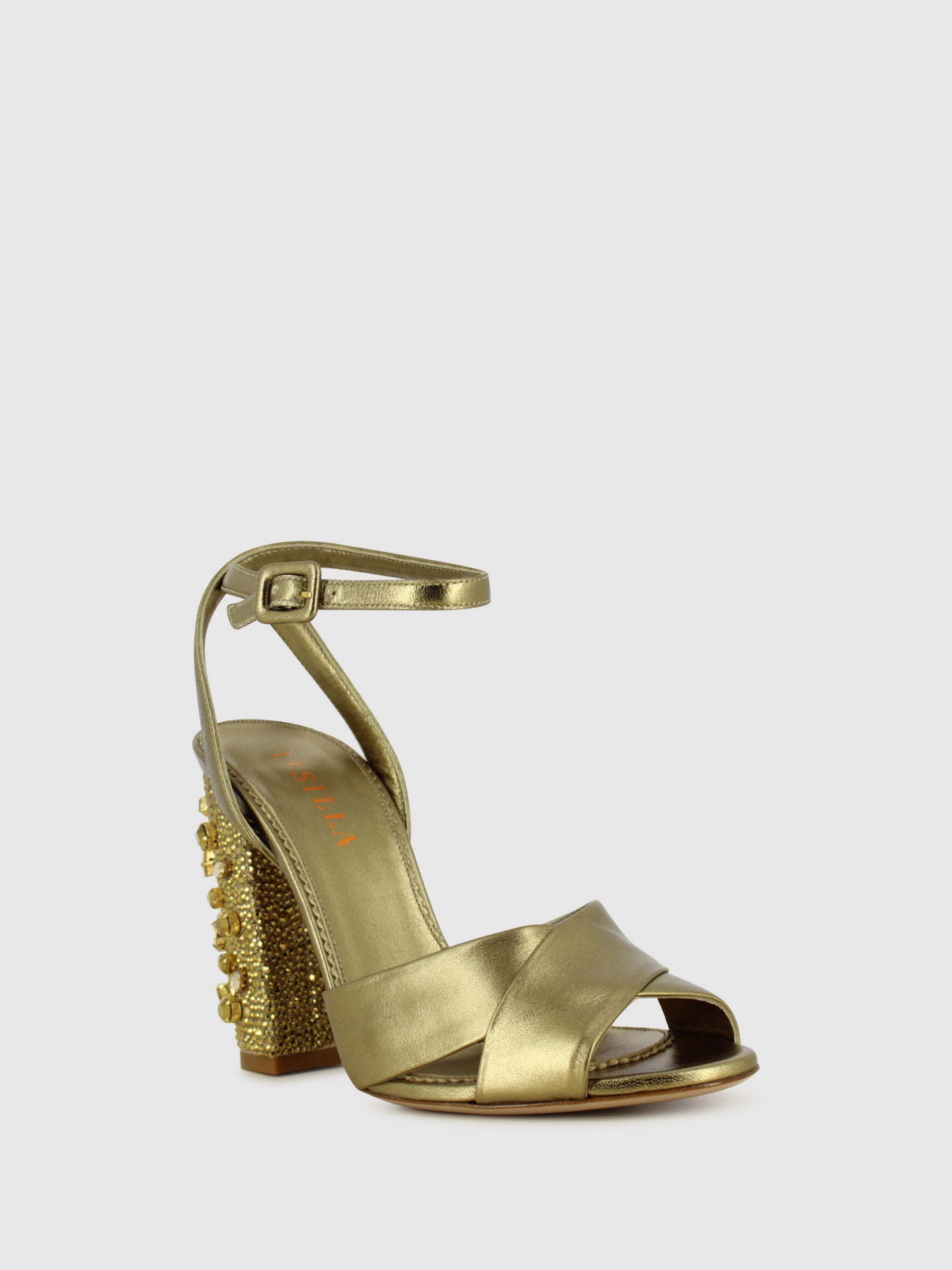 Le Silla Gold Ankle Strap Sandals