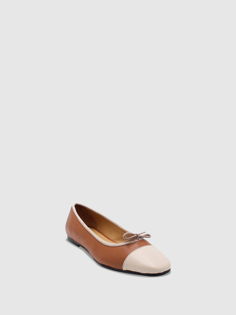 JJ Heitor Camel Bow Ballerinas