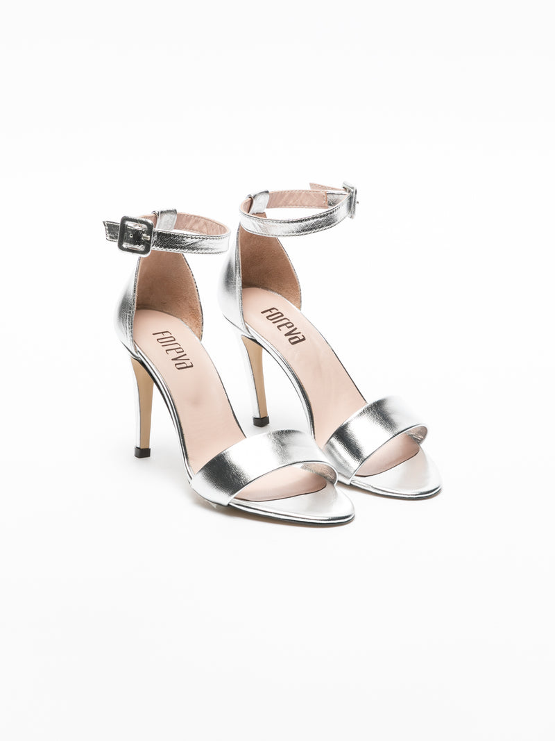 Foreva Silver Ankle Strap Sandals