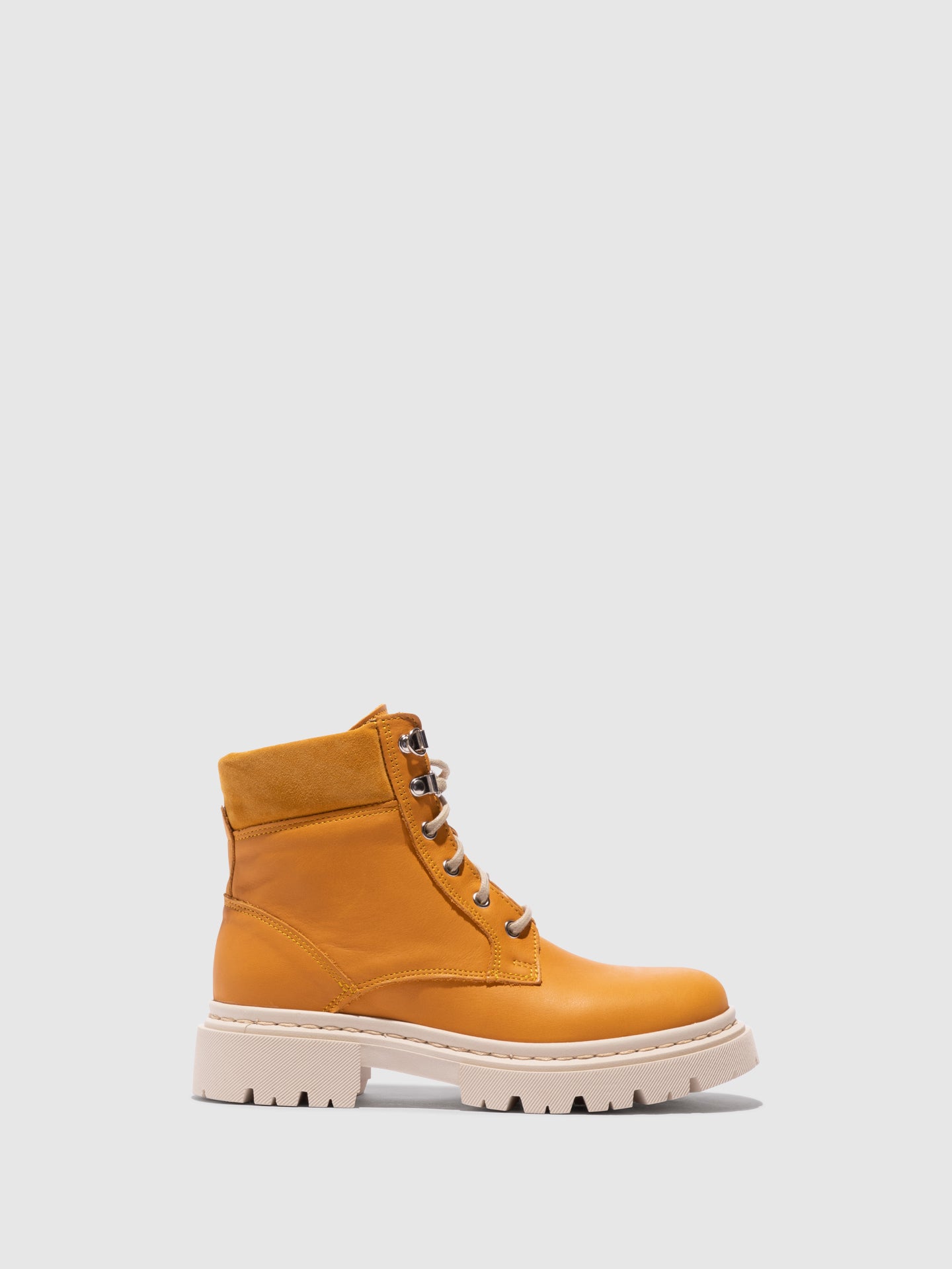 Fungi Yellow Lace-up Ankle Boots