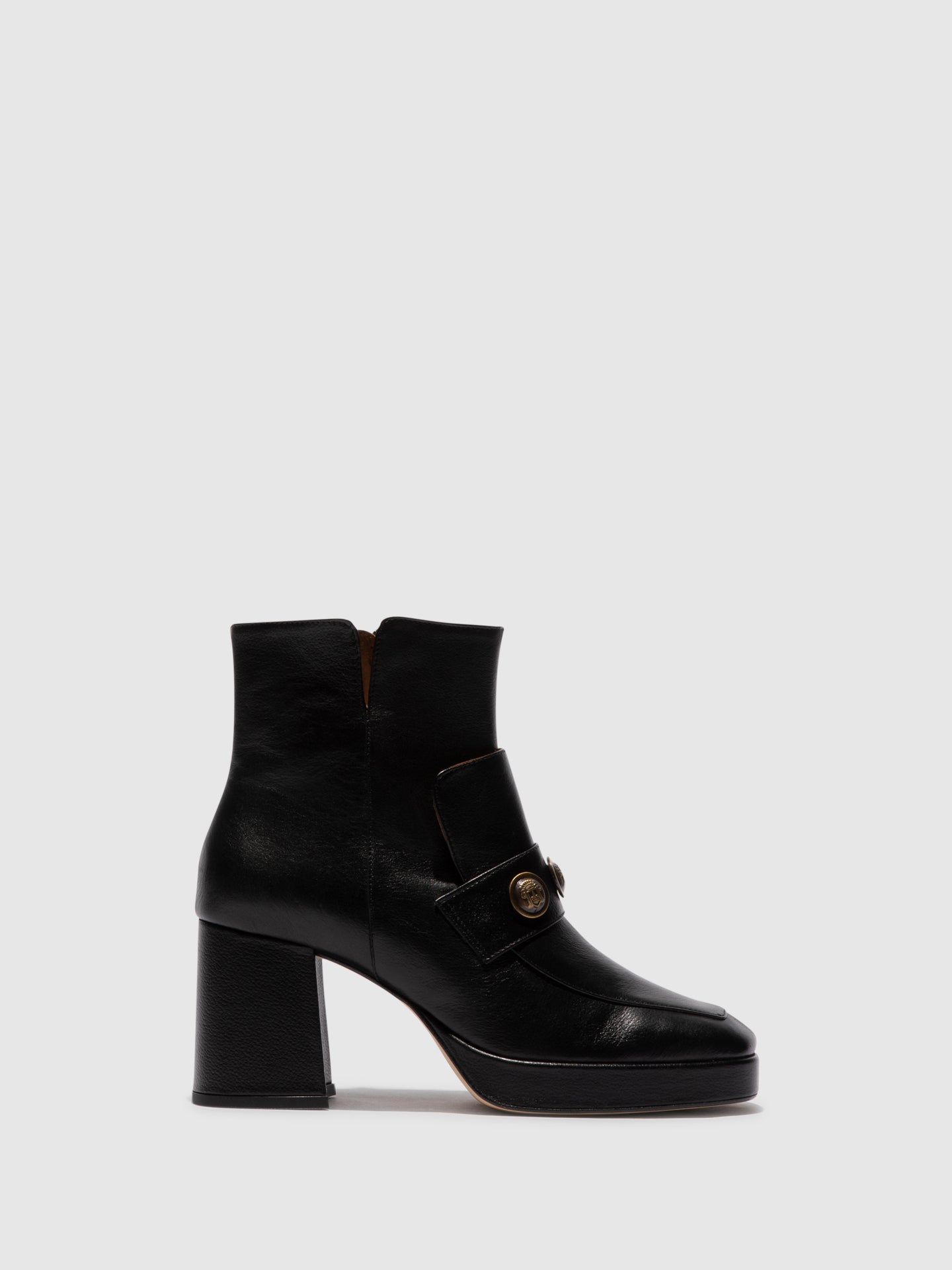 Sofia Costa Black Zip Up Ankle Boots