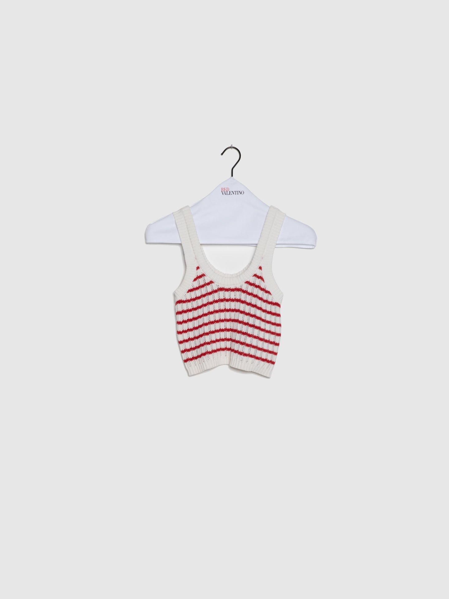 Red Valentino Top com Riscas em Branco e Vermelho