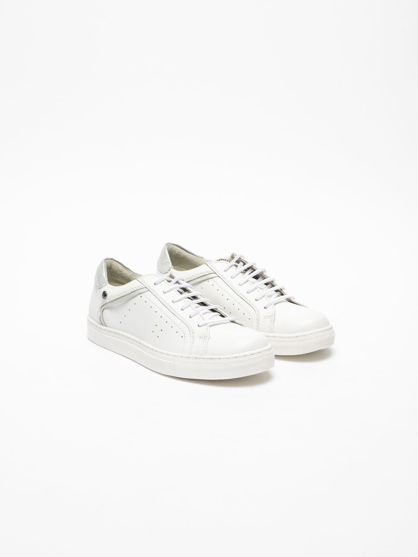 Carmela White Lace-up Trainers