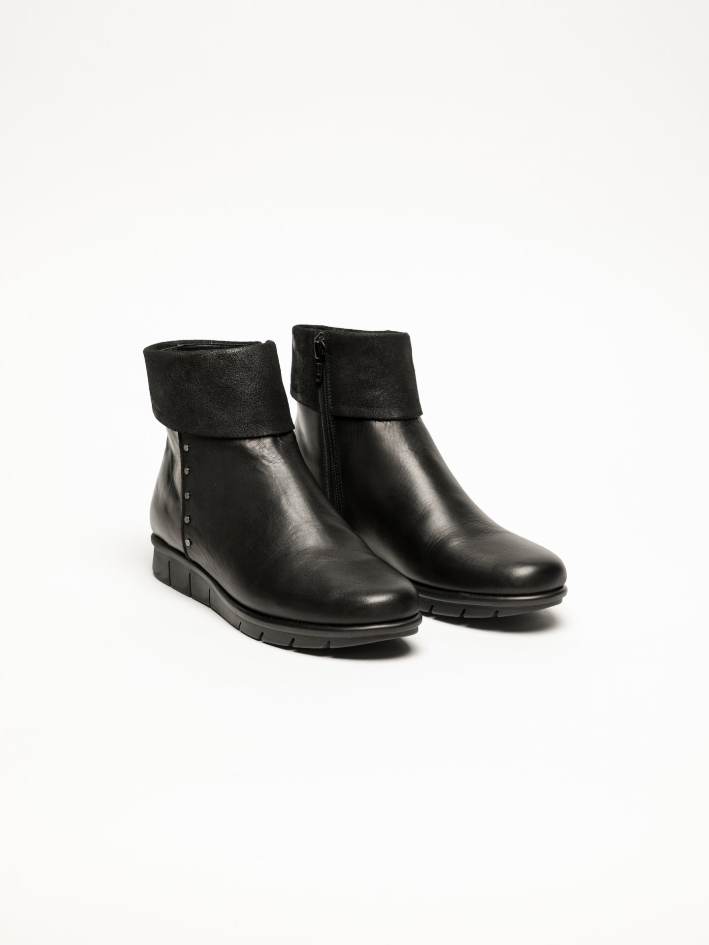 The Flexx Black Zip Up Ankle Boots