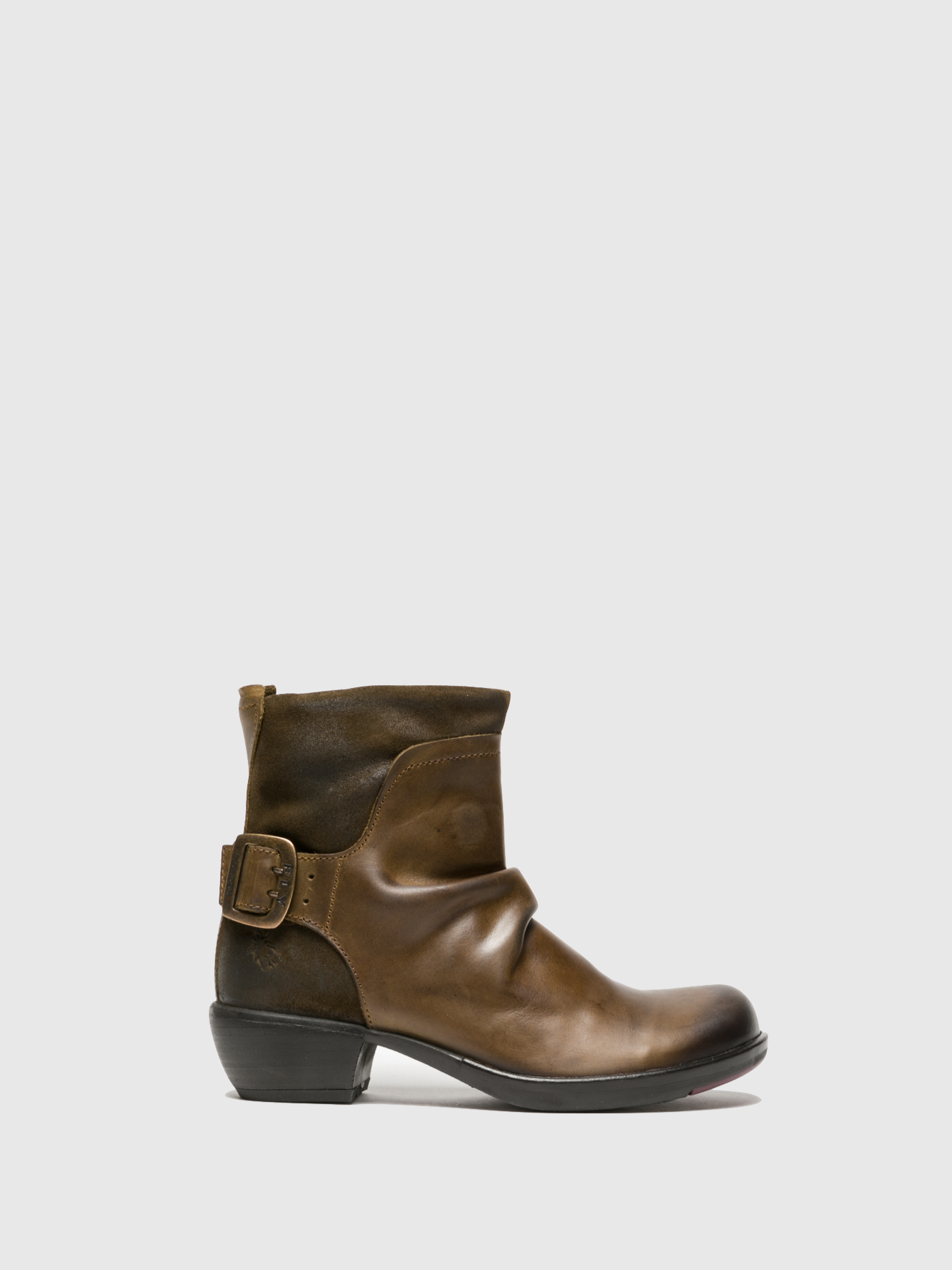 Fly London SaddleBrown Buckle Ankle Boots