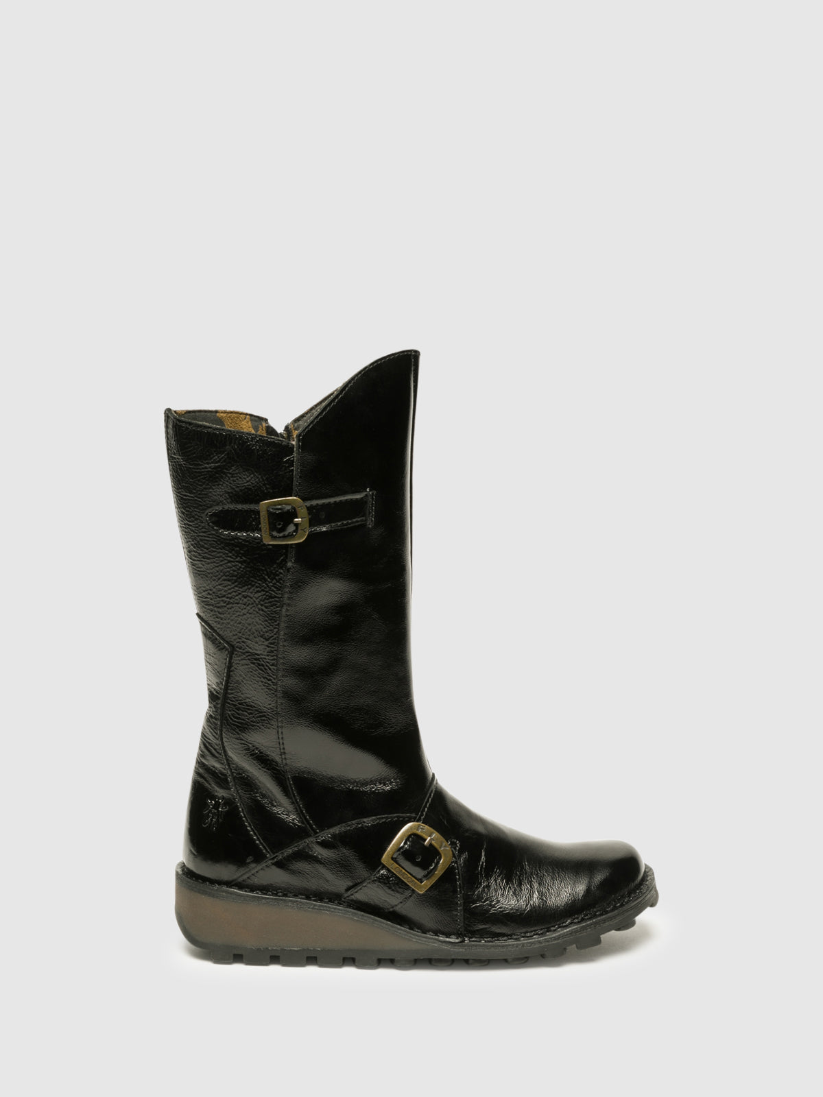 Fly London Coal Black Buckle Boots