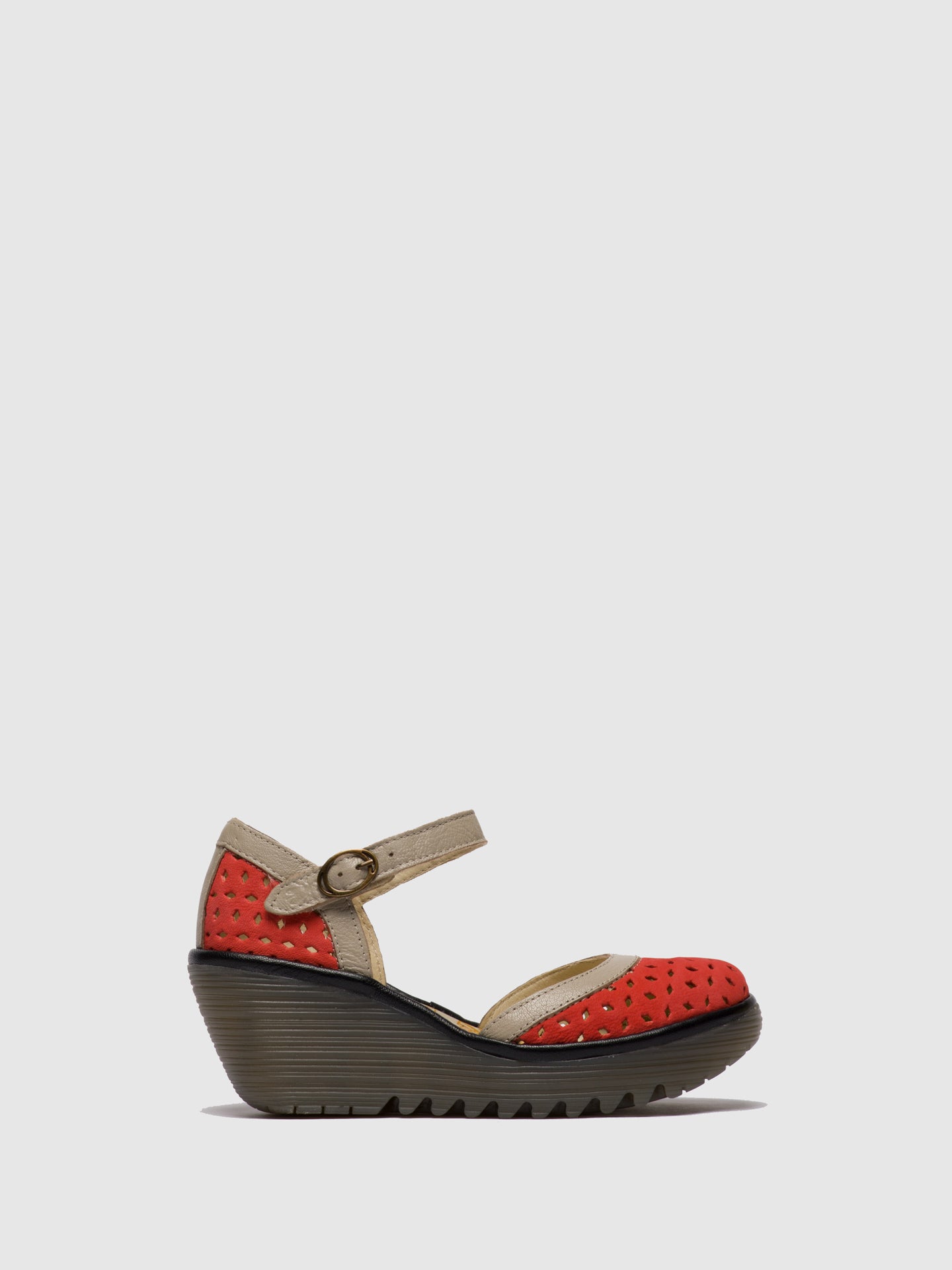 Fly London Orange Buckle Sandals