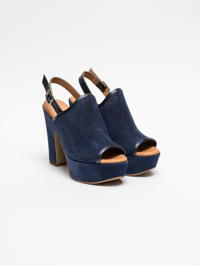 Foreva Blue Platform Mules