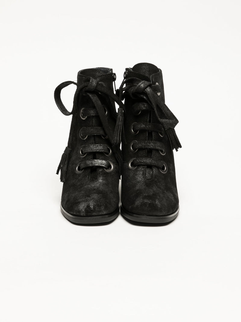 Foreva Black Lace-up Ankle Boots