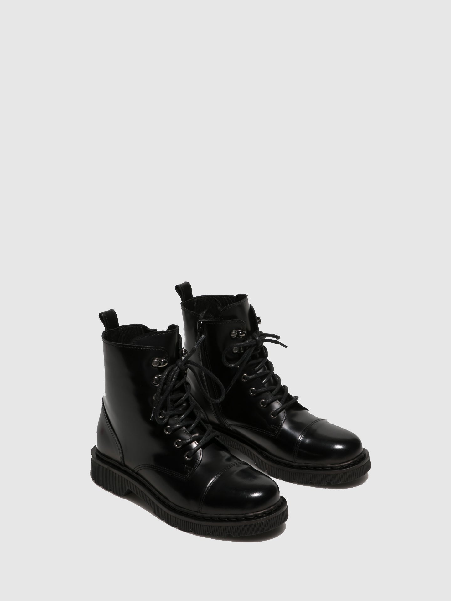 Foreva Black Lace-up Ankle Boots