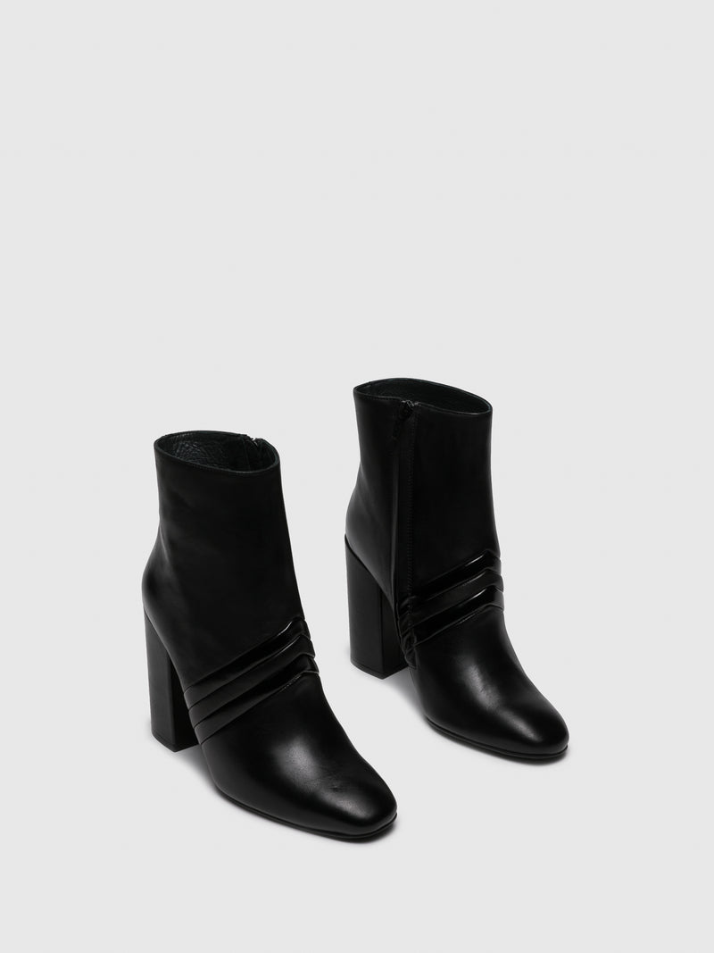 Foreva Black Zip Up Ankle Boots