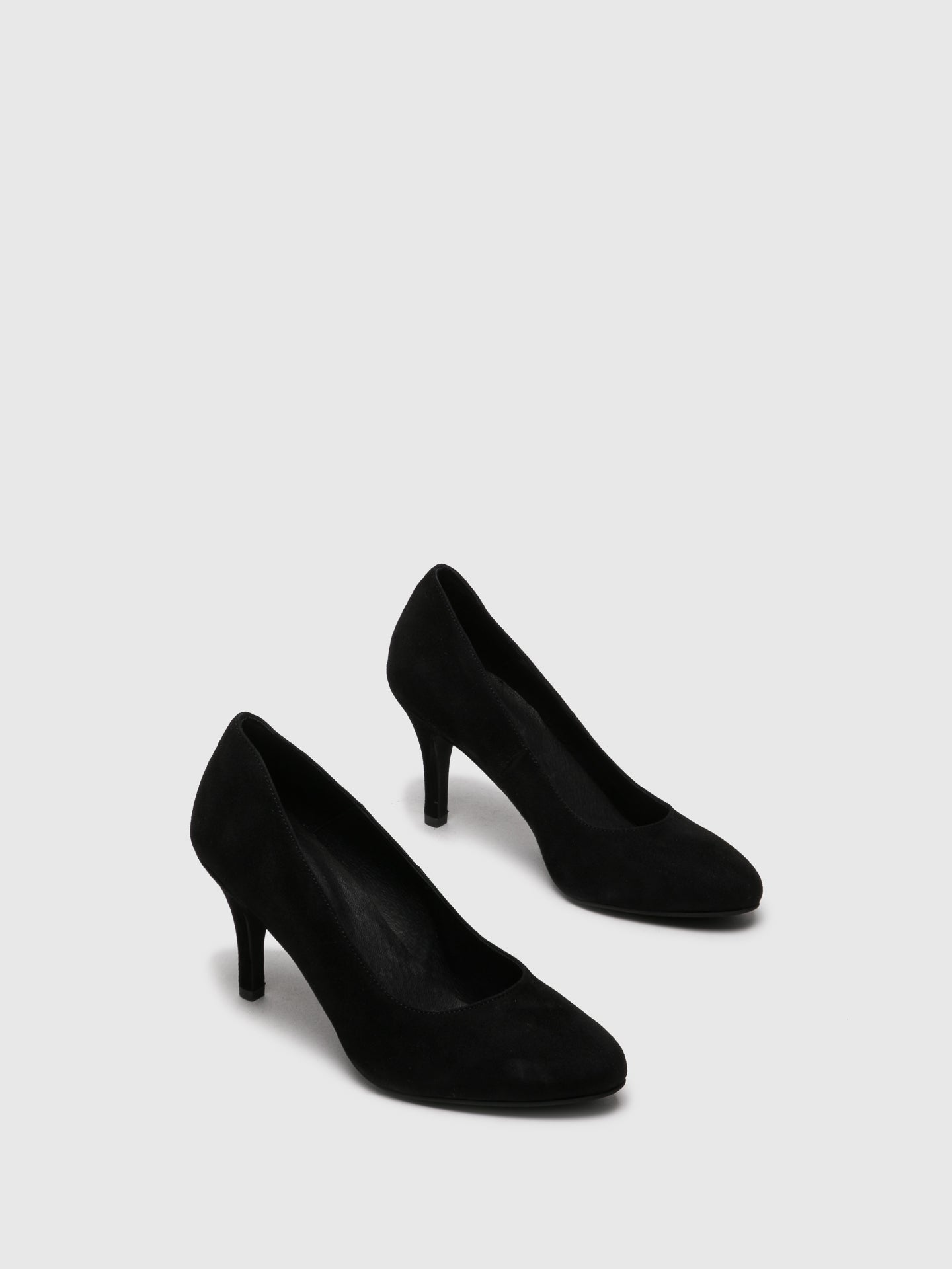 Foreva Black Suede Round Toe Pumps