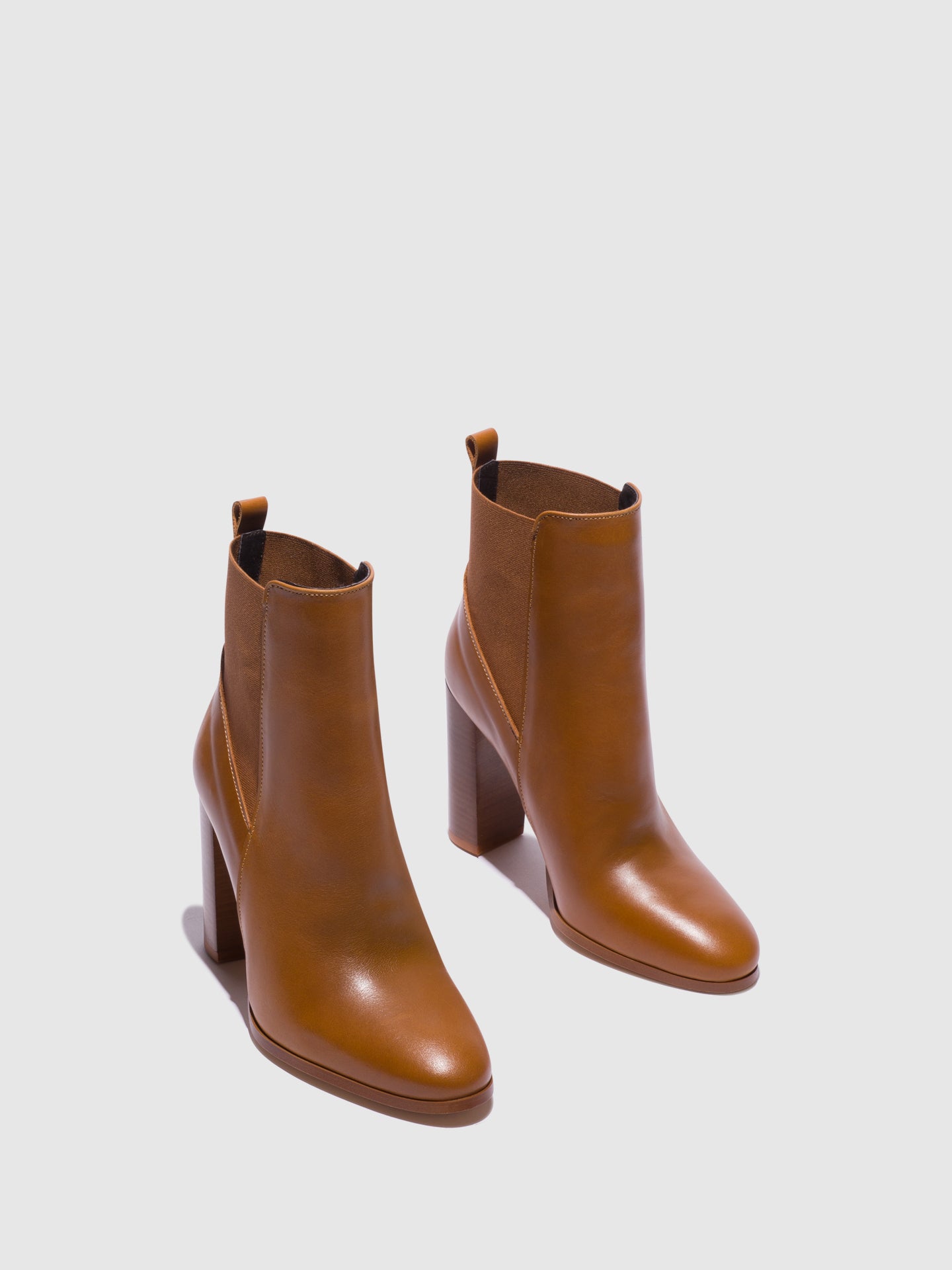 Foreva Camel Zip Up Ankle Boots