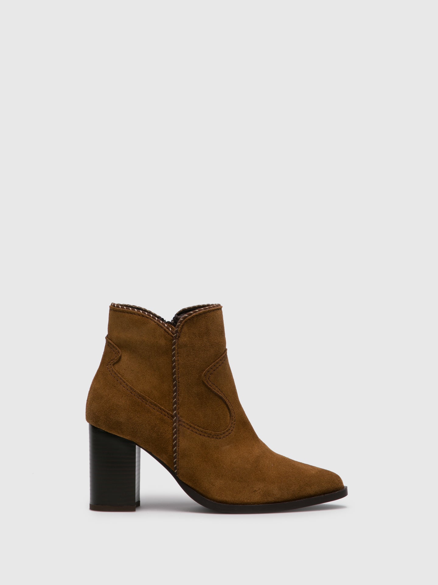 Foreva Camel Zip Up Ankle Boots