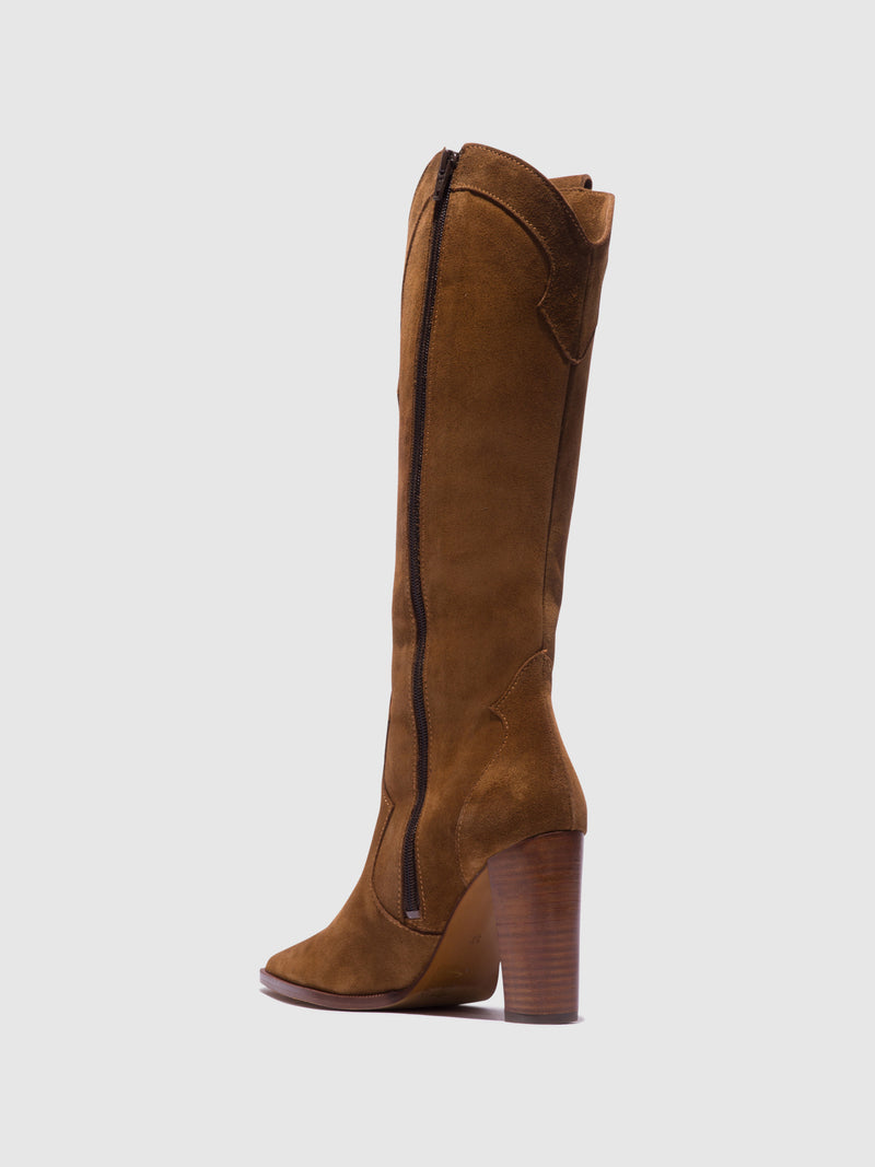 Foreva Camel Zip Up Boots