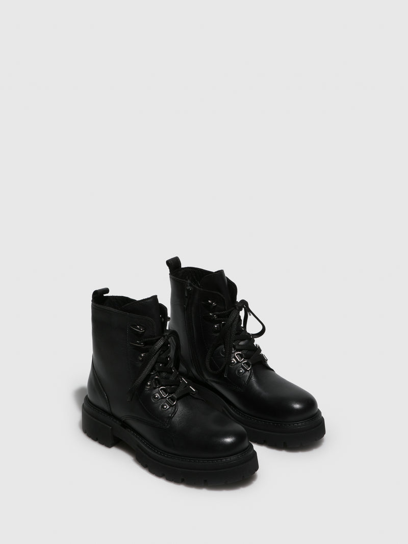 Fungi Black Lace-up Boots