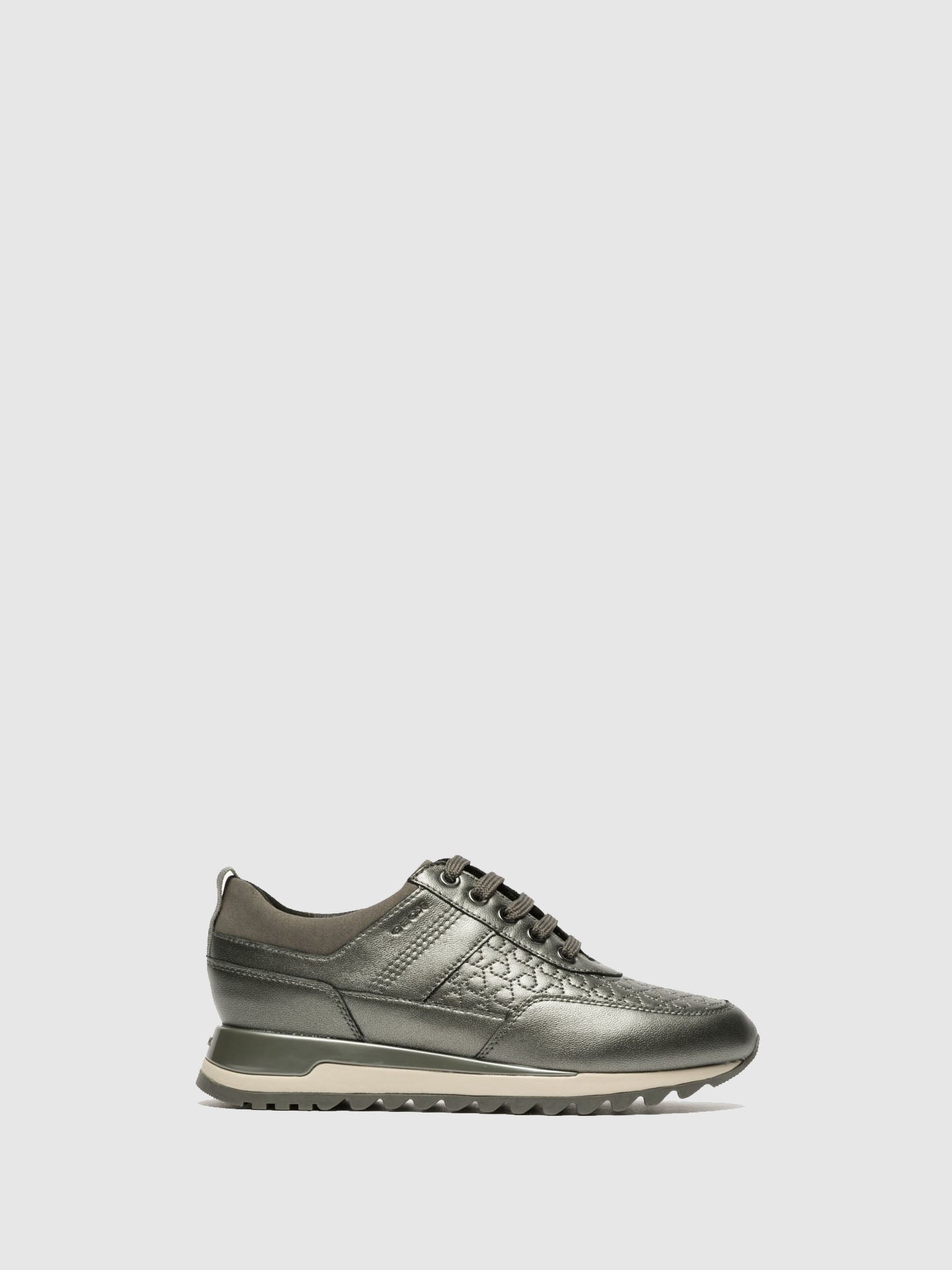 Geox Silver Lace-up Trainers