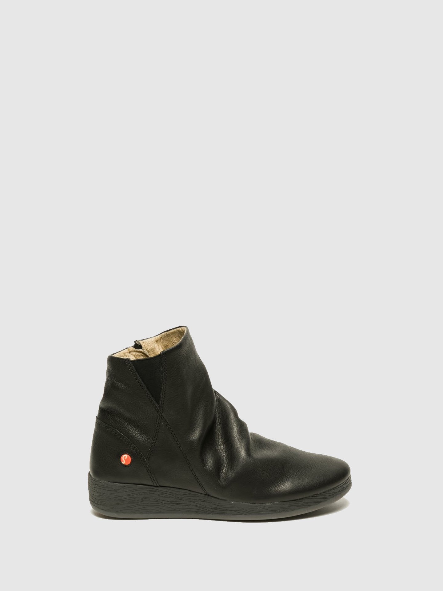 Softinos Black Wedge Ankle Boots