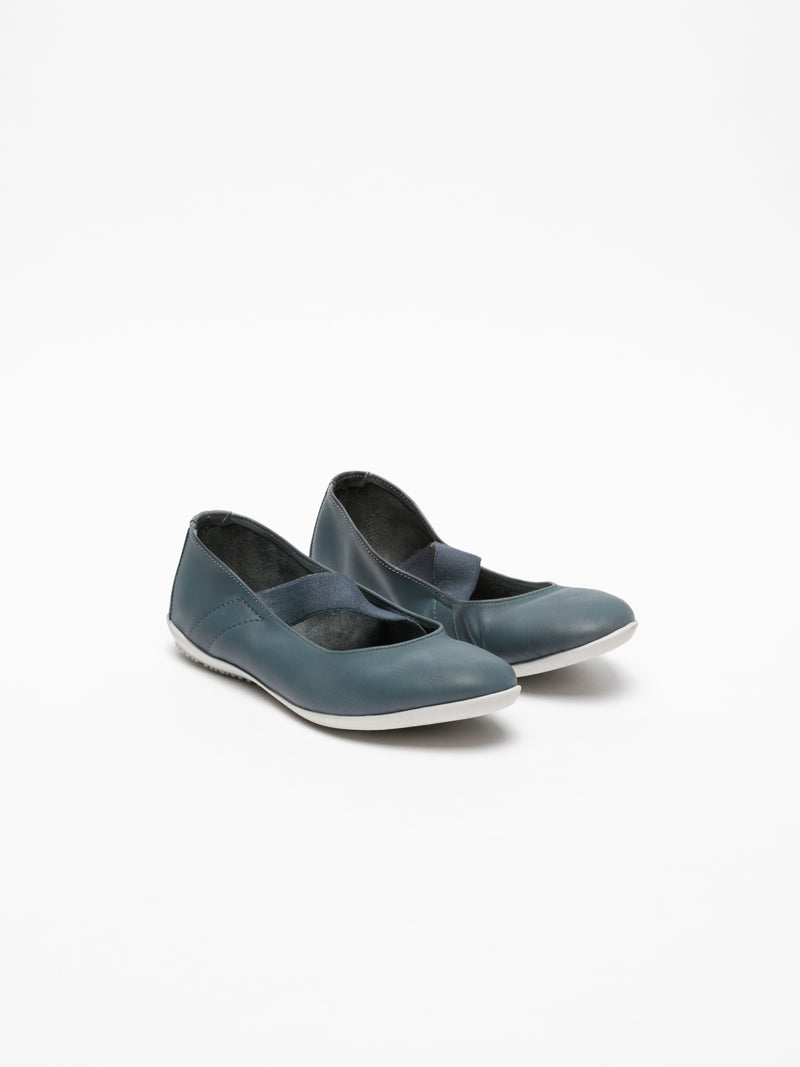 Softinos Navy Elasticated Ballerinas