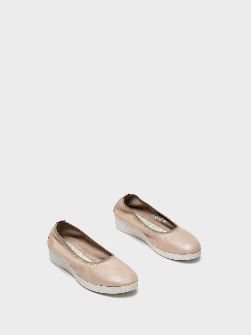 Softinos Beige Elasticated Ballerinas