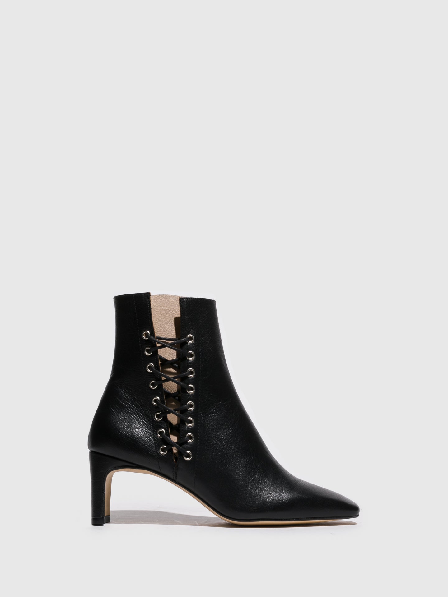 Sofia Costa Black Zip Up Ankle Boots