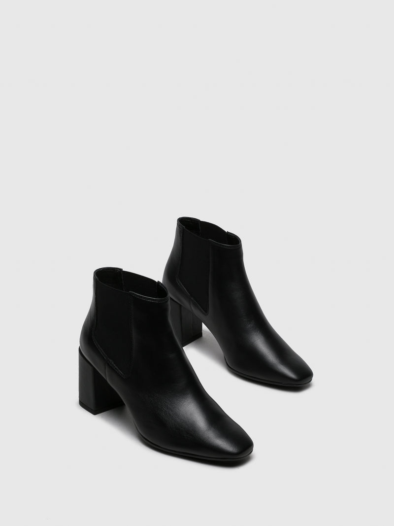 The Flexx Black Elasticated Ankle Boots