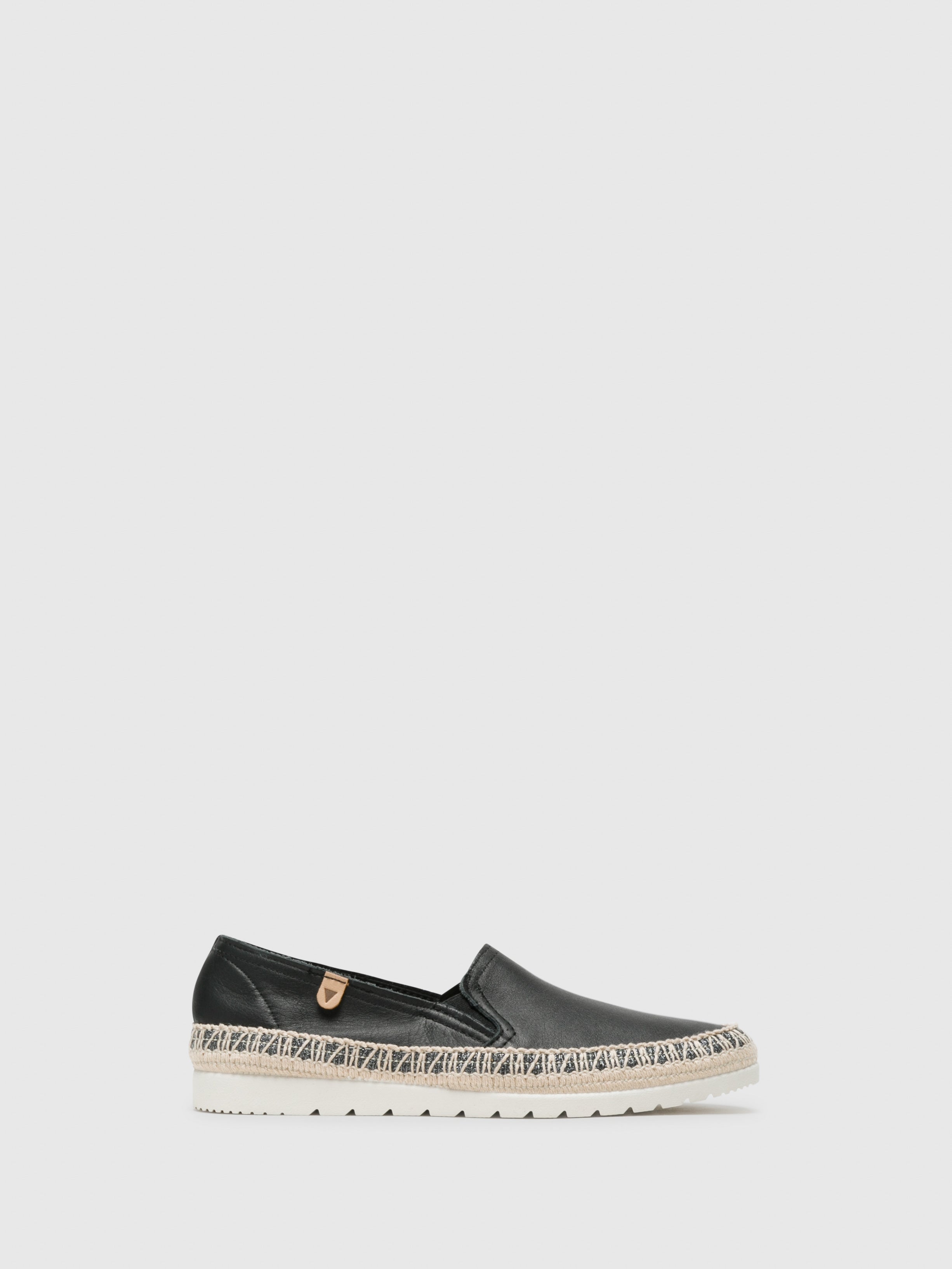 Verbenas Black Elasticated Espadrilles